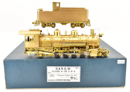 On3 Brass PFM - Fujiyama D&RGW - Denver & Rio Grande Western Class K-36 2-8-2