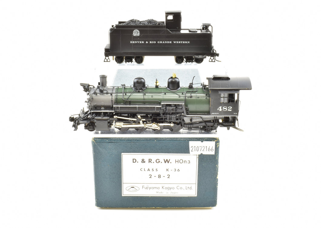 HOn3 Brass PFM - Fujiyama D&RGW - Denver & Rio Grande Western Class K-36  2-8-2 Pro Paint #482