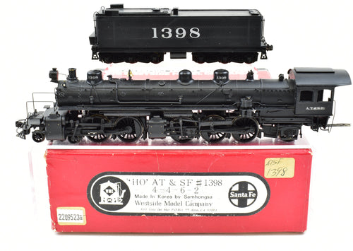 Brass N scale model train: AT&SF 4-6-2 Pacific by Pecos River