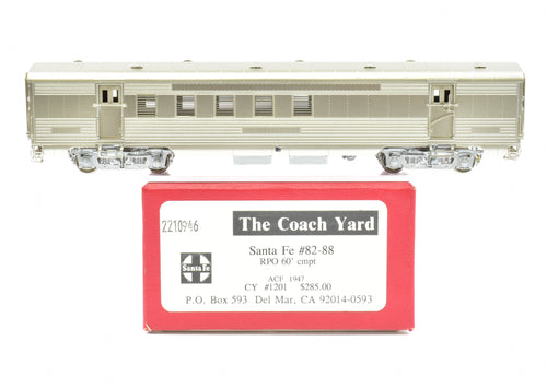 HO Brass TCY - The Coach Yard ATSF - Santa Fe Streamlined RPO 60' Compartment #82-88