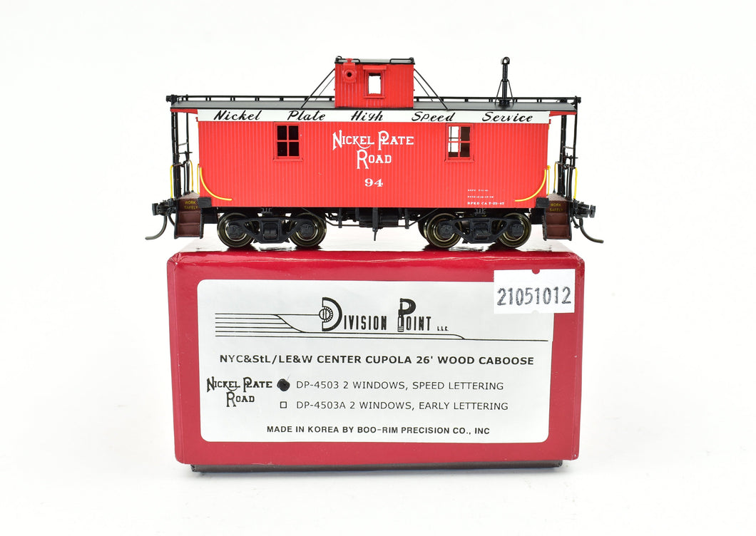 HO Brass DVP - Division Point NYC&St.L - Nickel Plate Road LE&W 26' Wood Caboose Factory Painted