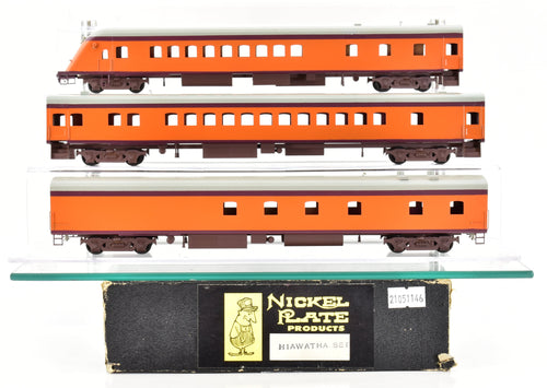 HO Brass NPP - Nickel Plate Products MILW - Milwaukee Road Hiawatha Factory Painted 3 Car Set