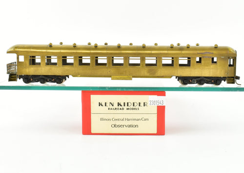 HO Brass Ken Kidder IC- Illinois Central Harriman Observation Car with Central Valley Trucks