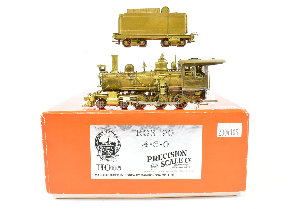 HOn3 Brass PSC - Precision Scale Co. RGS - Rio Grande Southern 4-6-0 ...