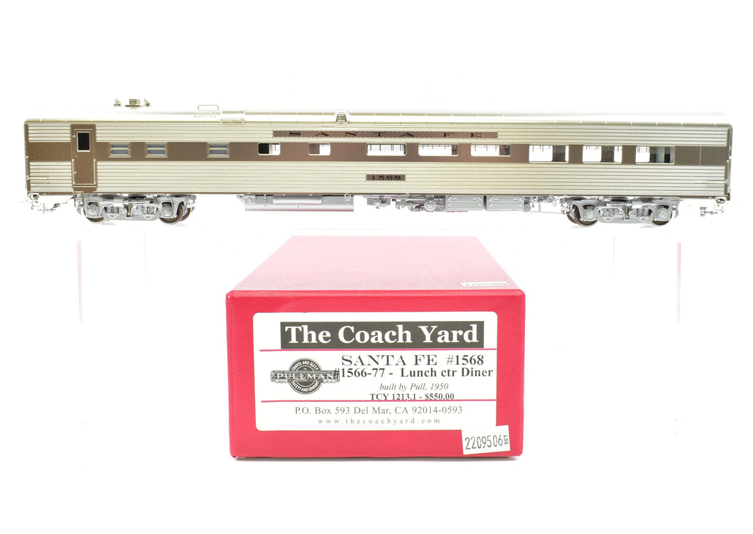 HO Brass CON TCY - The Coach Yard ATSF - Santa Fe 1950 Pullman Lightweight Lunch Counter Diner FP No. 1568