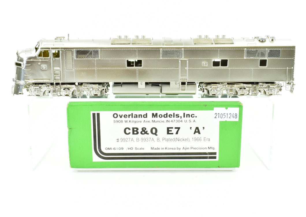 HO Brass Overland Models, Inc. CB&Q - Burlington Route EMD E7A #9927A, B, 9937A, B, Plated (Nickel;), 1966 Era