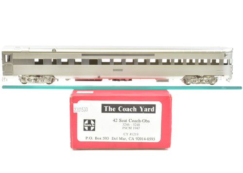 HO Brass TCY - The Coach Yard ATSF - Santa Fe 42-Seat Coach Observation No. 3246-3248