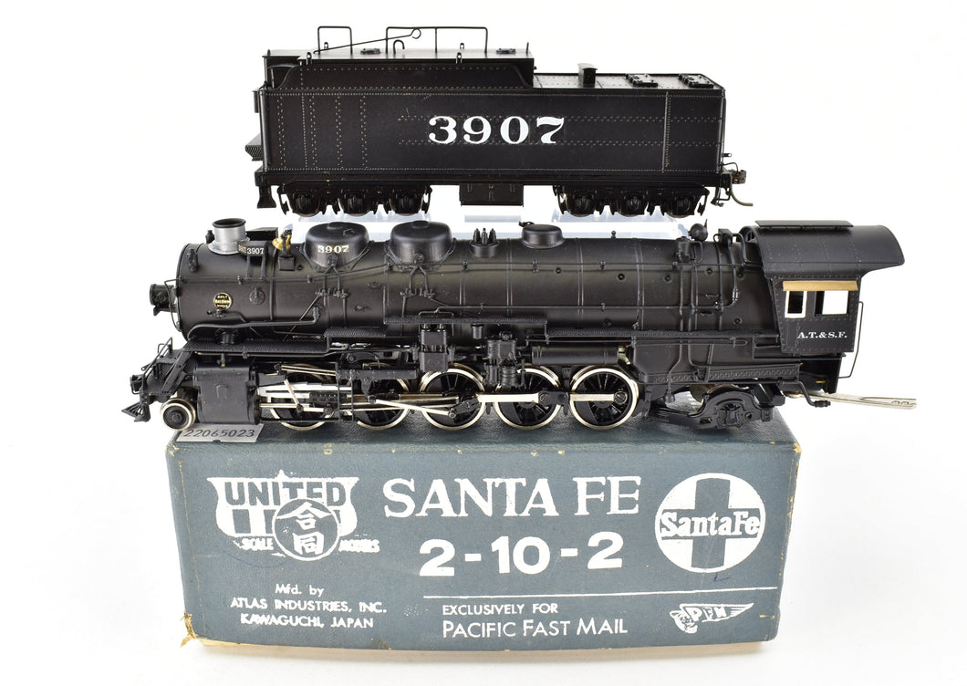 HO Brass PFM - United ATSF - Santa Fe 2-10-2 3800 Class Custom Painted No. 3907