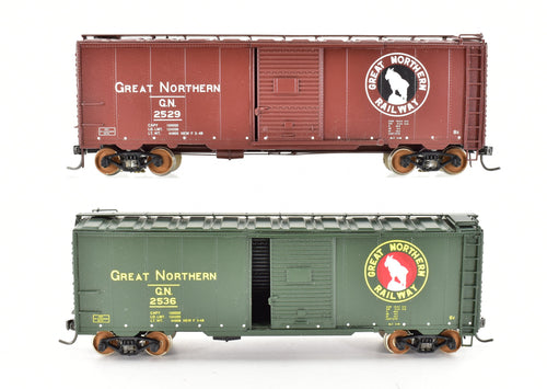HO Brass PSC - Precision Scale Co. GN - Great Northern 40' Single Door Boxcars x2 - NO BOXES