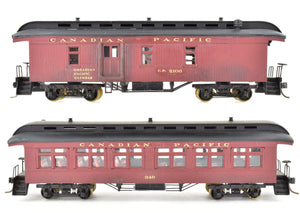 HO Brass PFM - Fujiyama CPR - Canadian Pacific Railway Wood Baggage Car No. 2106 and Coach No. 340 CP