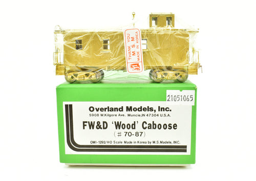 HO Brass OMI - Overland Models, Inc. FW&D - Ft. Worth & Denver CB&Q Wood Caboose Factory New