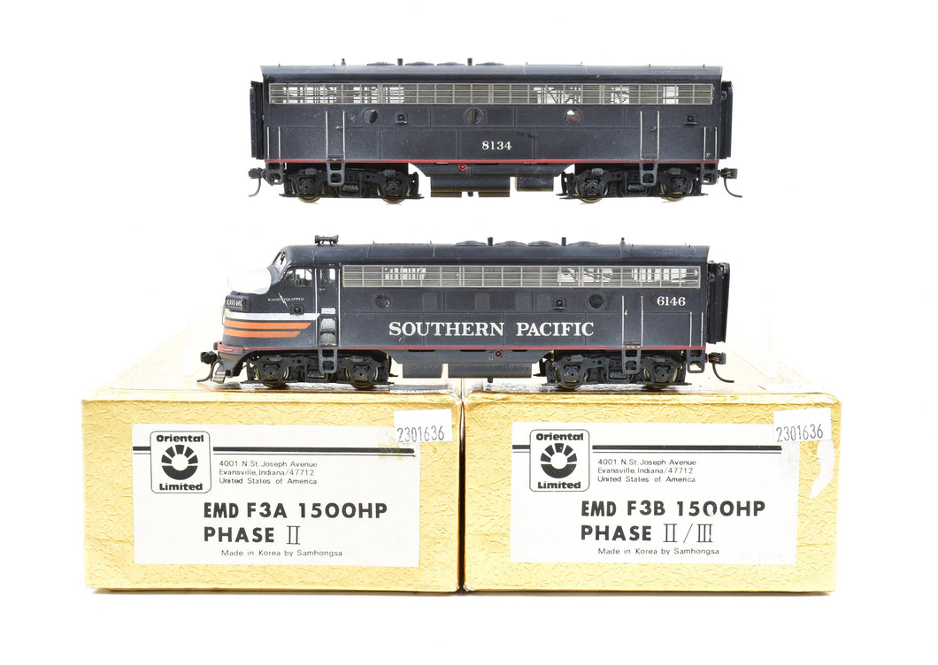 HO Brass Oriental Limited SP - Southern Pacific EMD F3A PH II/F3B PH II-III 2-Unit Set, Custom Painted W/DCC