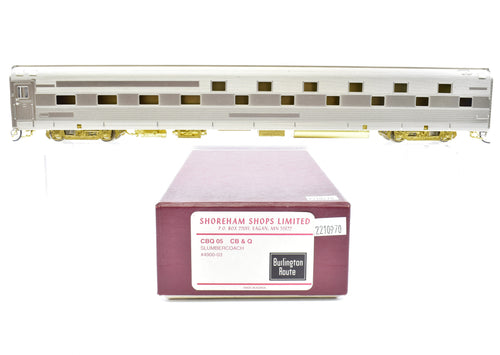 HO Brass Shoreham Shops CB&Q - Burlington Route Slumber Coach #4900-03