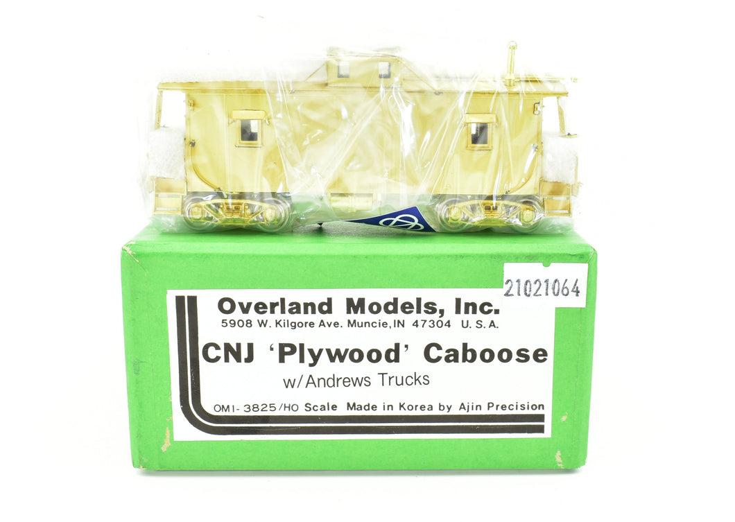 HO Brass OMI - Overland Models, Inc. CNJ - Central Railroad of New Jersey Plywood Caboose w/ Andrews Trucks