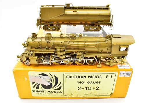 HO Brass Sunset Models SP - Southern Pacific F-1 2-10-2 Elesco Feedwater Heater AS-IS