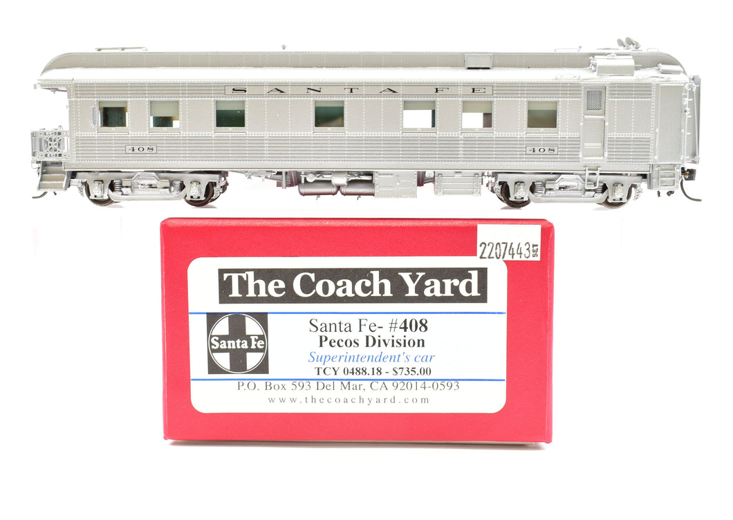 HO Brass CON TCY - The Coach Yard  No. 0488.18 ATSF - Santa Fe #408 